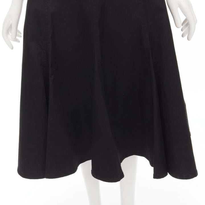 YOHJI YAMAMOTO black heavy cotton flared midi skirt JP2 M