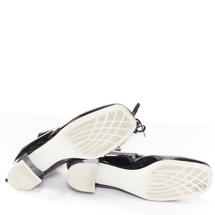 DIOR Diorarty silver star lucite heel black patent ballerina kitten heels EU38.5