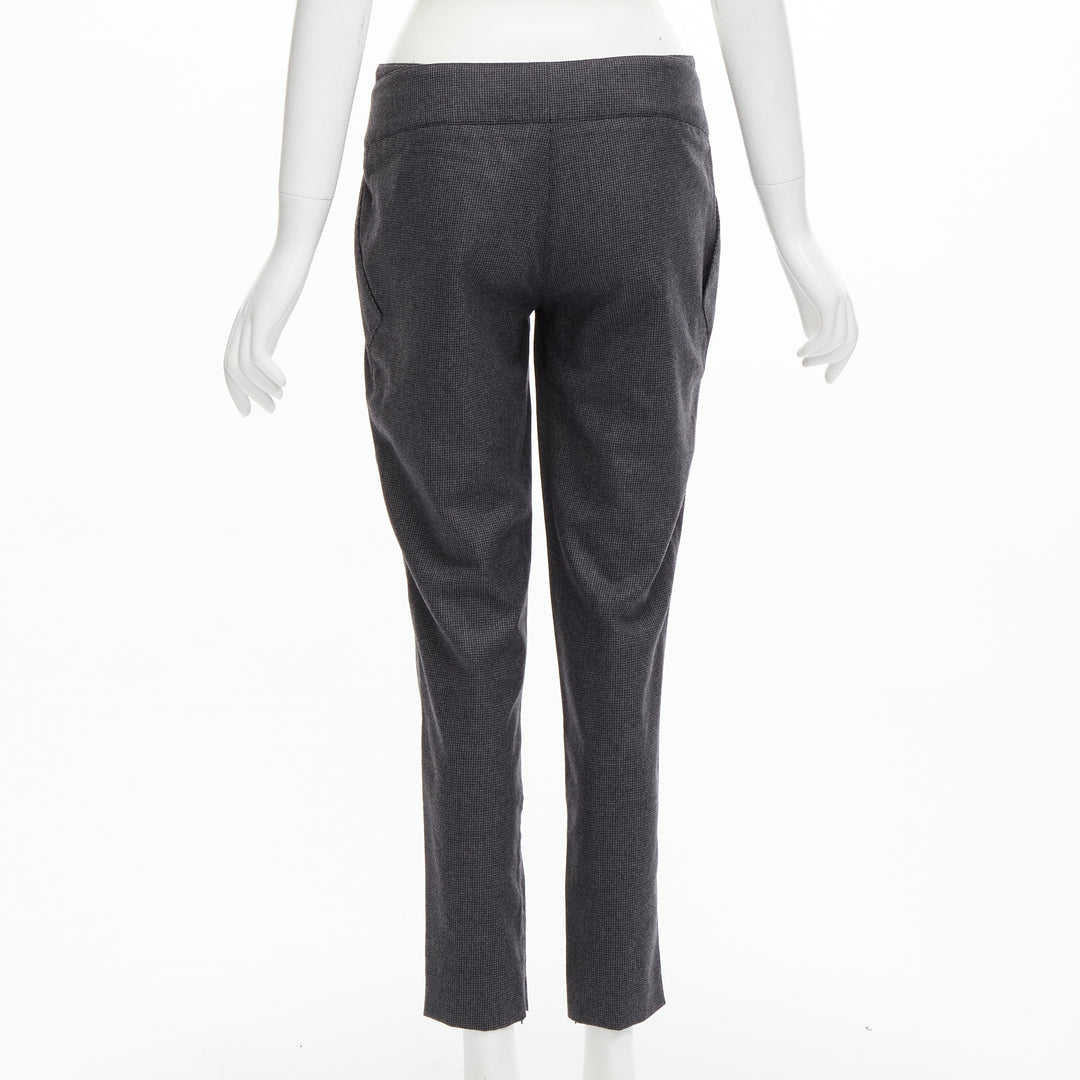 STELLA MCCARTNEY 100% wool grey houndstooth structural pleat  pants IT38 XS