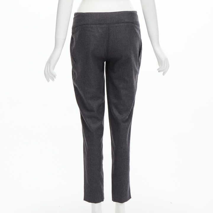 STELLA MCCARTNEY 100% wool grey houndstooth structural pleat  pants IT38 XS