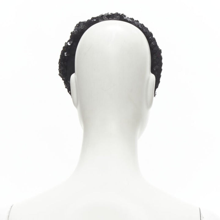 JENNIFER OUELLETTE Lot of 2 green peacock feather black sequins wide headband