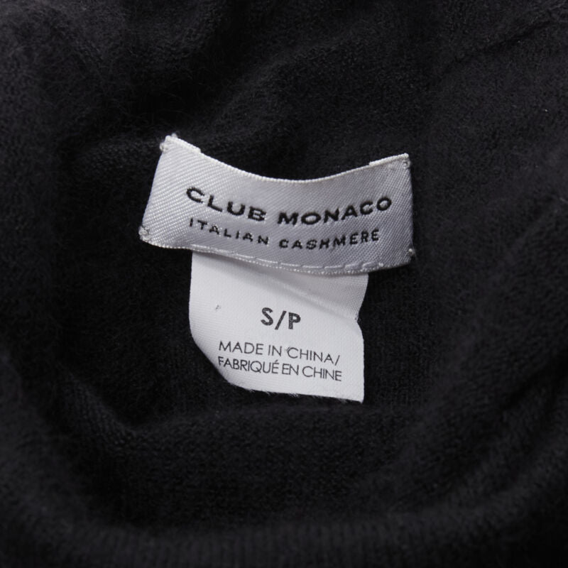 CLUB MONACO 100% Italian cashmere black turtleneck long sleeves sweater S