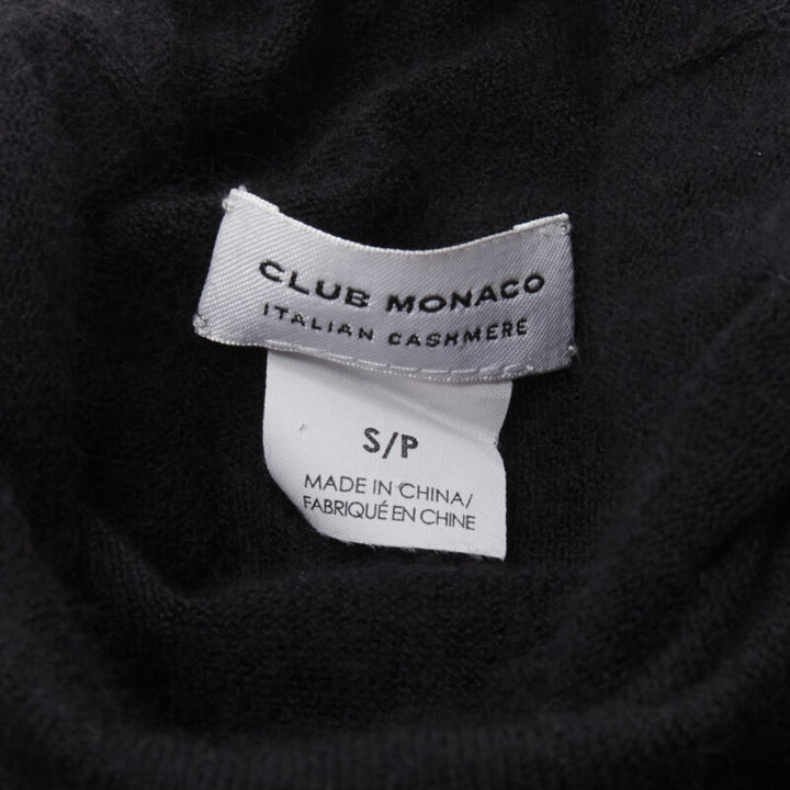 CLUB MONACO 100% Italian cashmere black turtleneck long sleeves sweater S