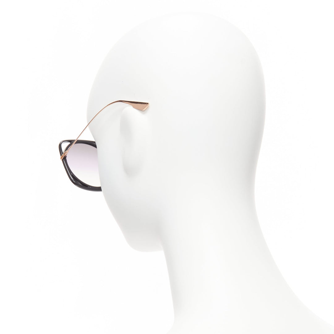 CHRISTIAN DIOR DiorDirection black frame purple lens oversized sunglasses