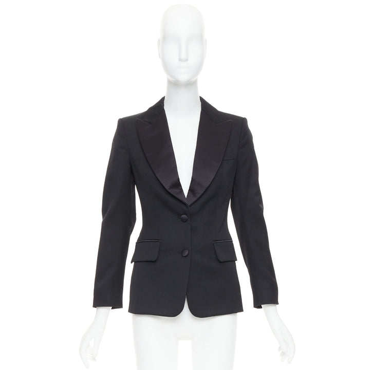 YVES SAINT LAURENT 2012 EDITION SOIR blackwool Le Smoking tuxedo jacket FR34 XS