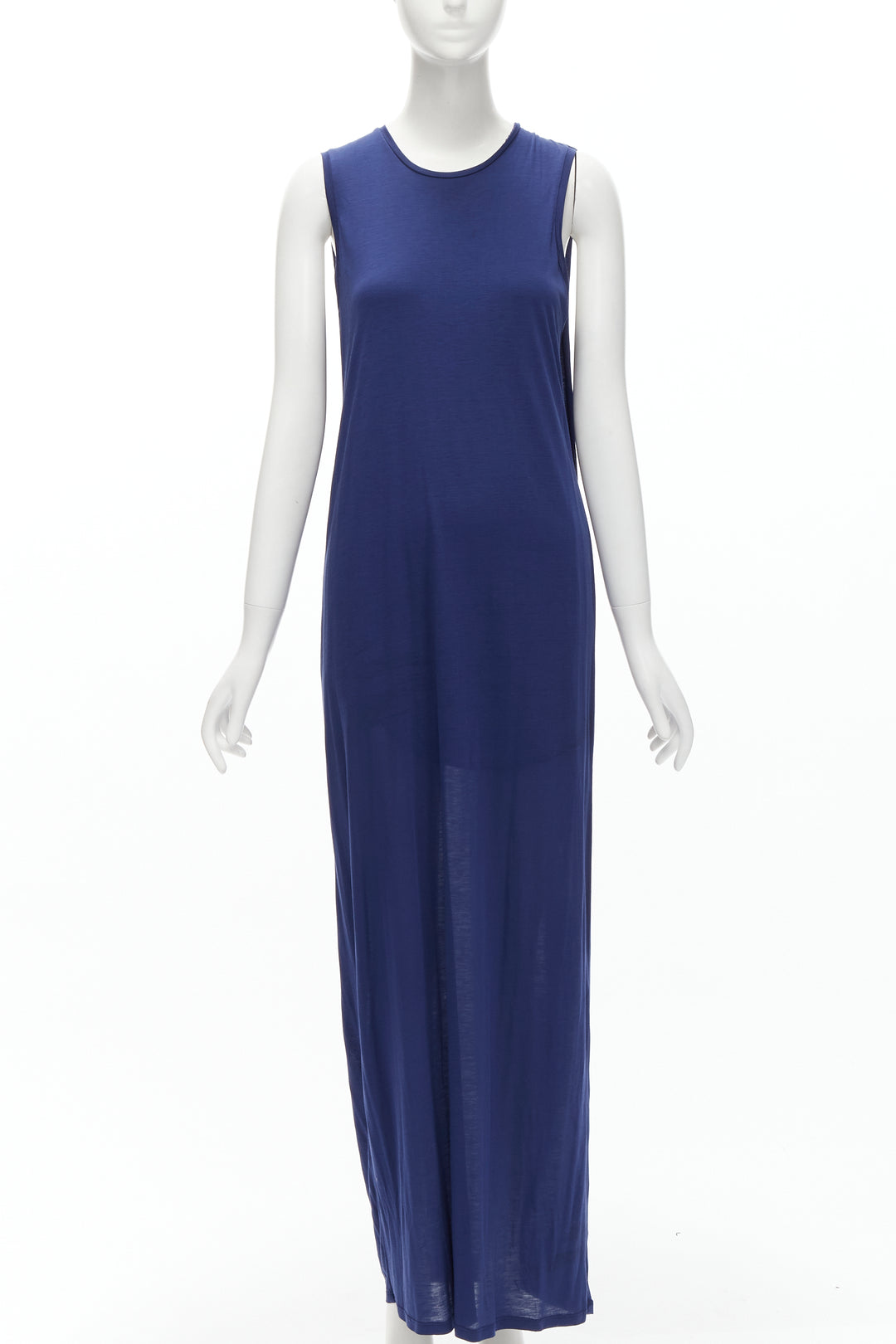 ACNE STUDIOS 2016 Ormanda Tencel navy cape illusion layered tank dress S