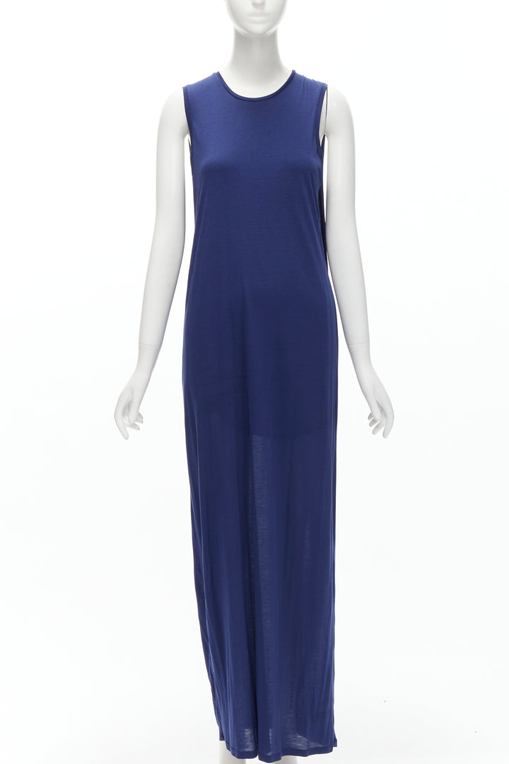 ACNE STUDIOS 2016 Ormanda Tencel navy cape illusion layered tank dress S