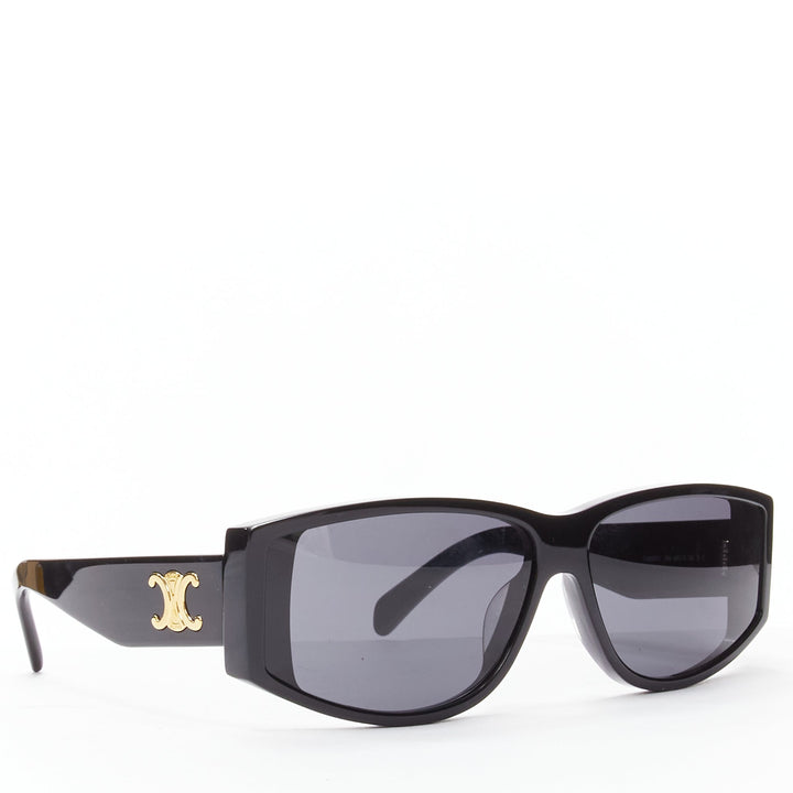 CELINE Hedi Slimane Triomphe CL40227U black gold logo acetate sunglasses