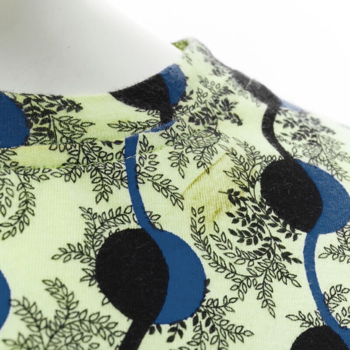 MARNI green paisley blue geometric photo print short sleeve  boxy tshirt IT36 XS