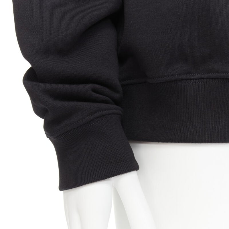 VERSACE black gold Barocco Hibiscus Medusa cotton crew sweater S