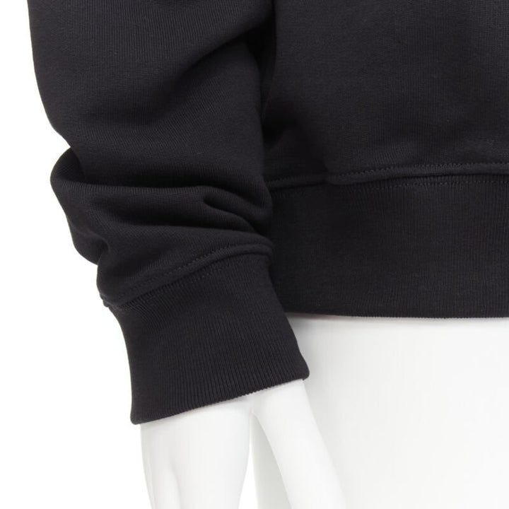 VERSACE black gold Barocco Hibiscus Medusa cotton crew sweater S