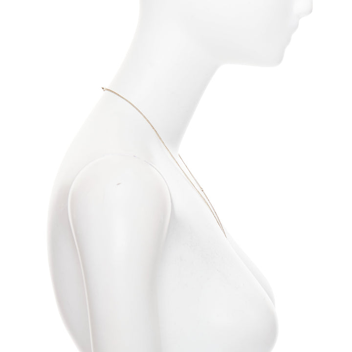 CHANEL 2020 crystal faux pearl pendant CC logo gold chain necklace