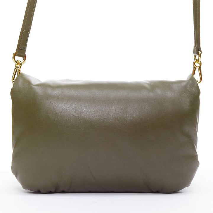 LOEWE Mini Puffer Goya khaki soft nappa padded pillow crossbody bag