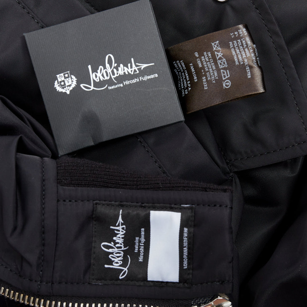 rare LORO PIANA Hiroshi Fujiwara Runway Reversible black navy blazer bomber XL