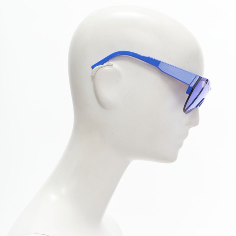 BALENCIAGA DEMNA BB0004SA blue mirrored reflective acetate temple sunglasses