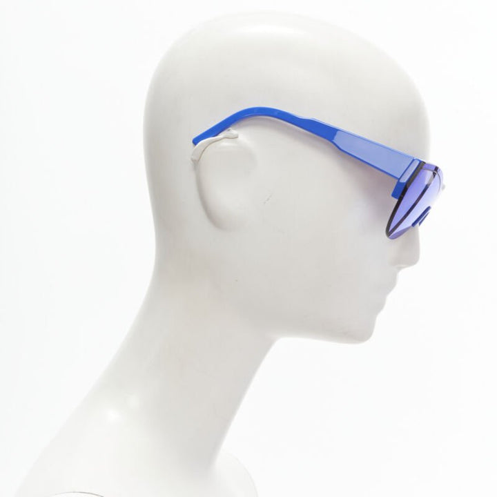 BALENCIAGA DEMNA BB0004SA blue mirrored reflective acetate temple sunglasses