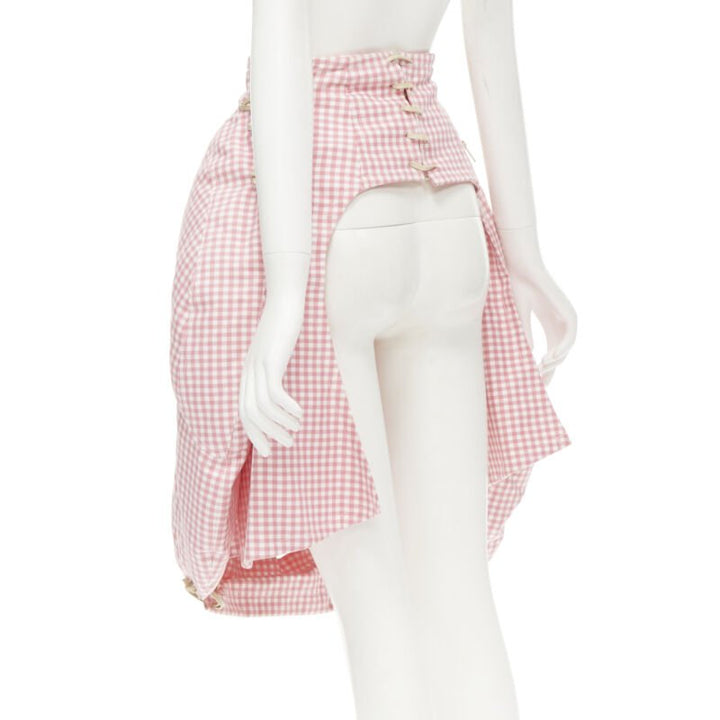 rare COMME DES GARCONS Vintage 2004 Runway pink checked  Punk balloon skirt