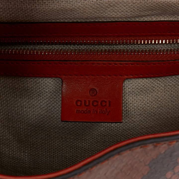 GUCCI 2011 Snaffle Bit Medium Shoulder Bag orange scaled leather crosbody bag