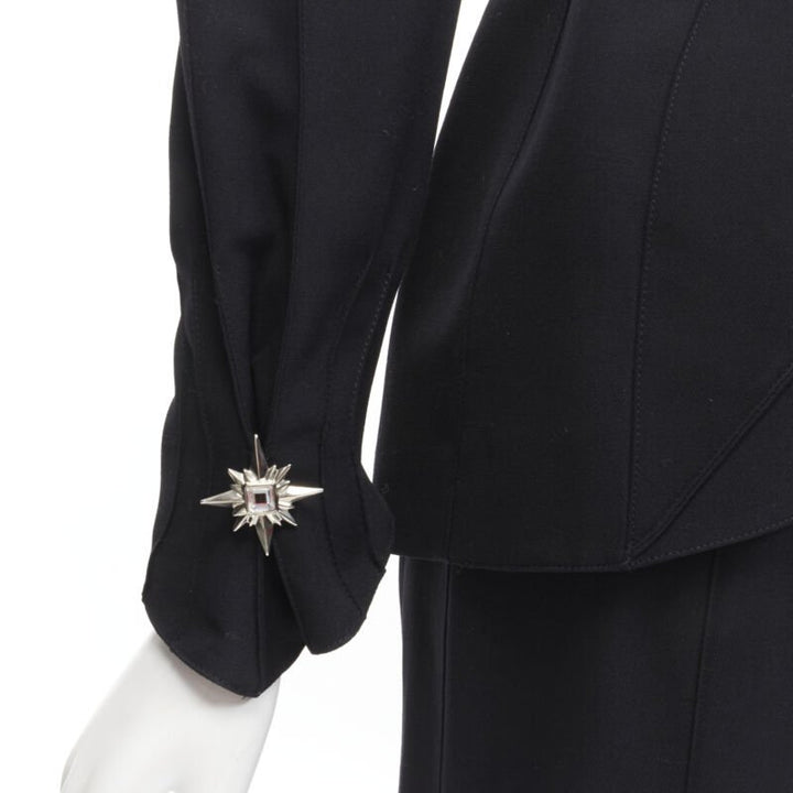 THIERRY MUGLER Vintage Star button space age curved collar power blazer IT9AT S