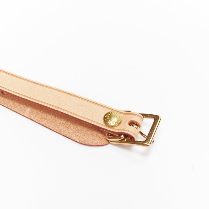 LOUIS VUITTON Vachetta leather gold HT foil stamp luggage tag
