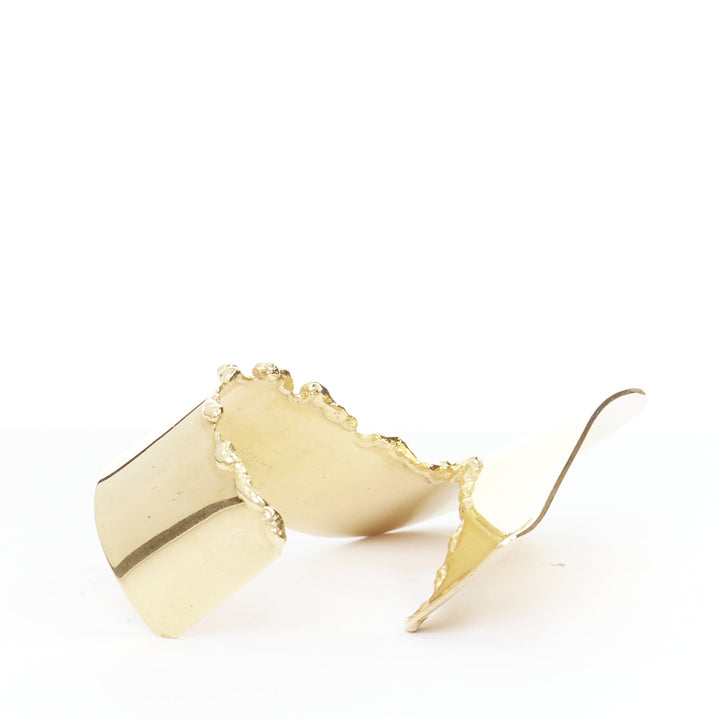 rare OLD CELINE Phoebe Philo Runway Devoured gold tear statement bangle cuff S