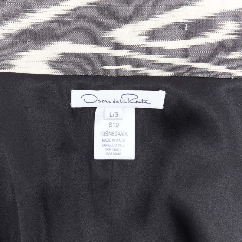 OSCAR DE LA RENTA SS19 Runway brown black leopard pink silk lined kimono L