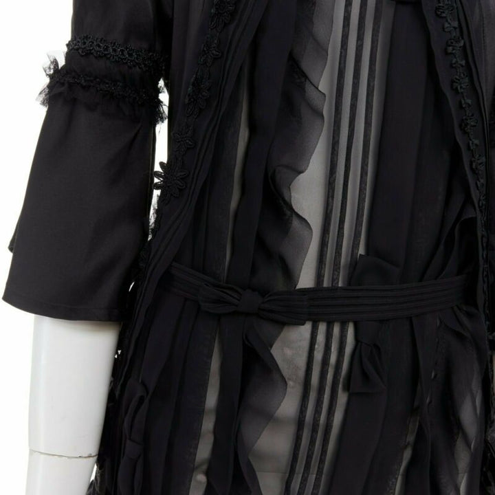 runway COMME DES GARCONS Broken Bride AW05 black victorian ruffle silk dress S