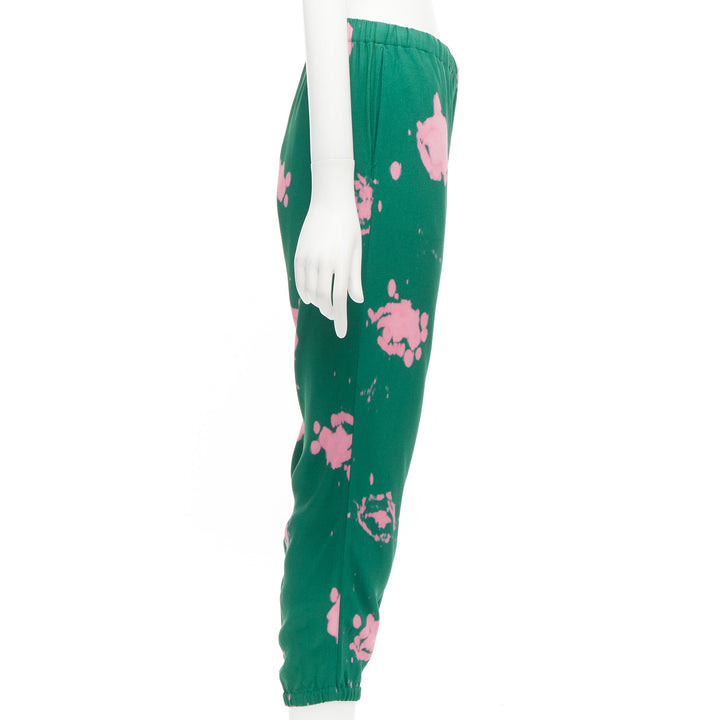 MARNI green pink splatter tie dye print elasticated casual pants IT38 XS
