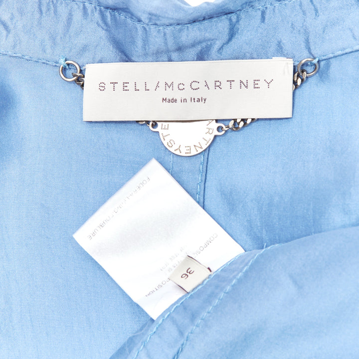 STELLA MCCARTNEY 2007 100% silk blue drop shoulder flowy jacket IT36 XXS