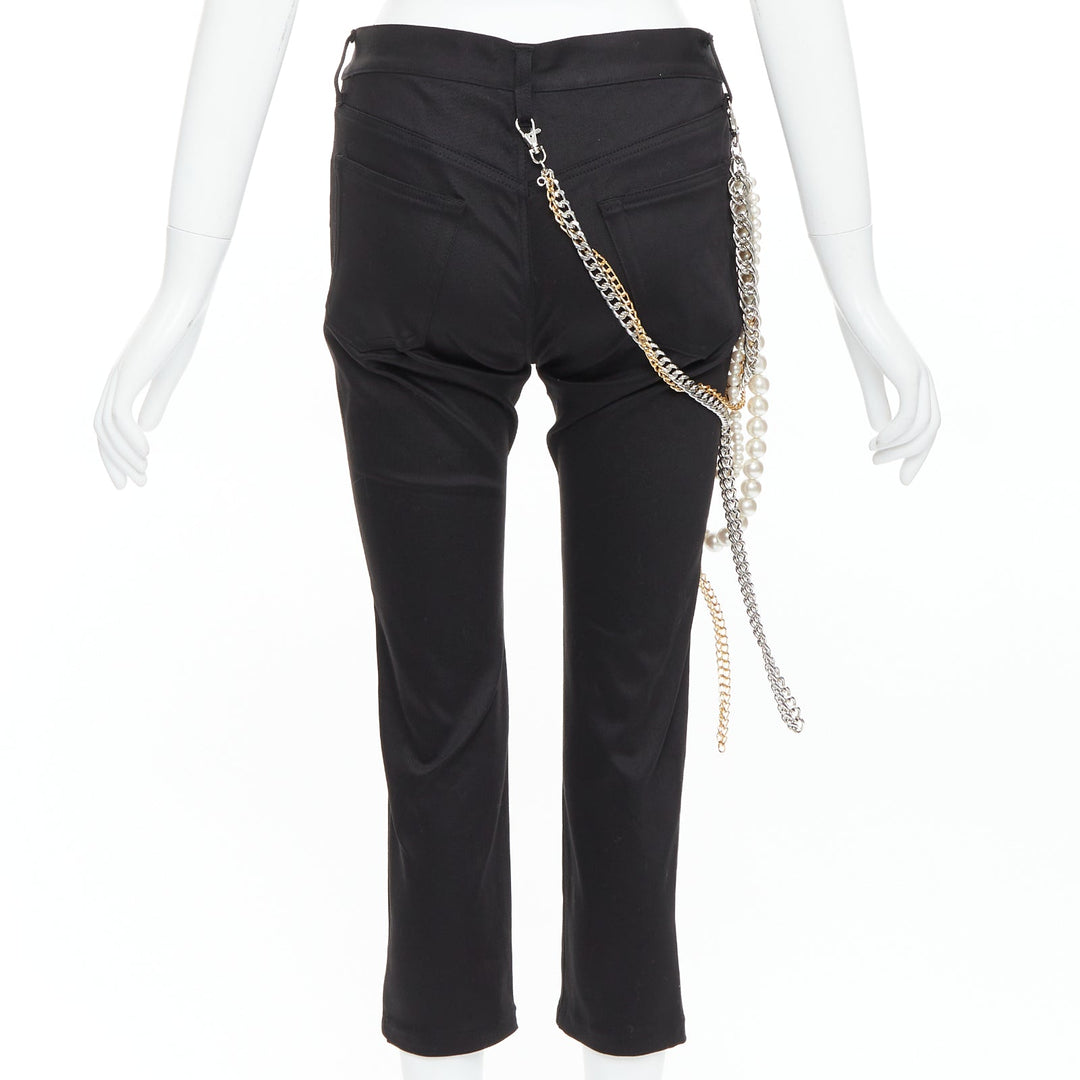 JUNYA WATANABE 2022 Punk black multi pearl chain cropped pants S