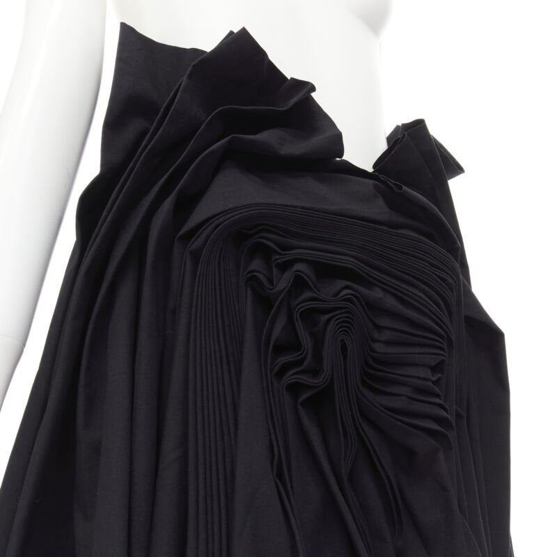 JUNYA WATANABE 1998 Runway Vintage black Madame Grey draped pleat skirt