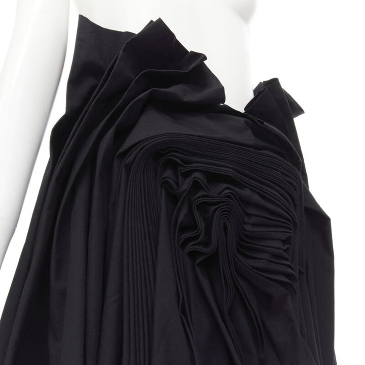 JUNYA WATANABE 1998 Runway Vintage black Madame Grey draped pleat skirt