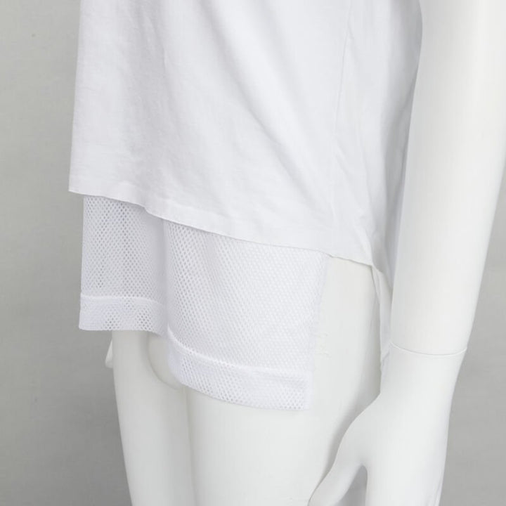 COMME DES GARCONS HOMME PLUS 2015 white deconstructed fishnet hem tshirt M