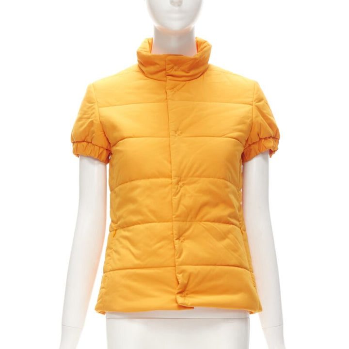 Y3 YOHJI YAMAMOTO ADIDAS orange padded puffer top XS