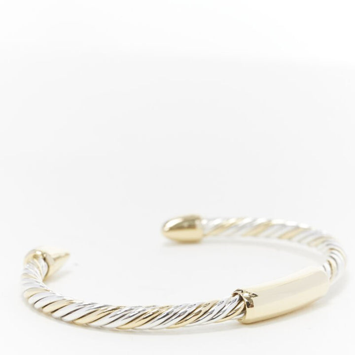 vintage BVLGARI JEWELLERY 18k yellow white gold twist bangle cuff bracelet