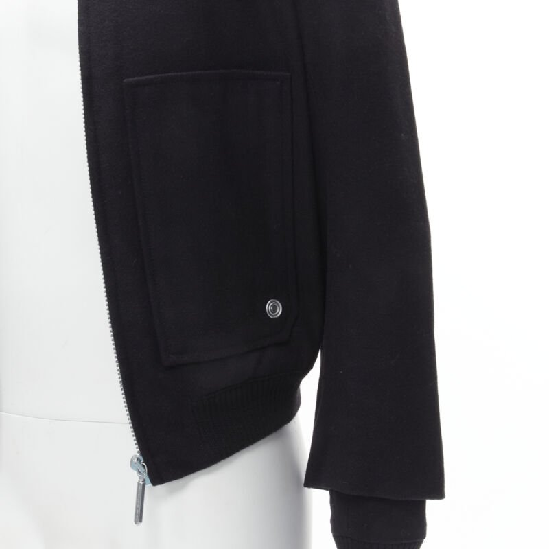 BALENCIAGA 2011 Ghesquiere black wool double sleeve bomber jacket EU44 XS
