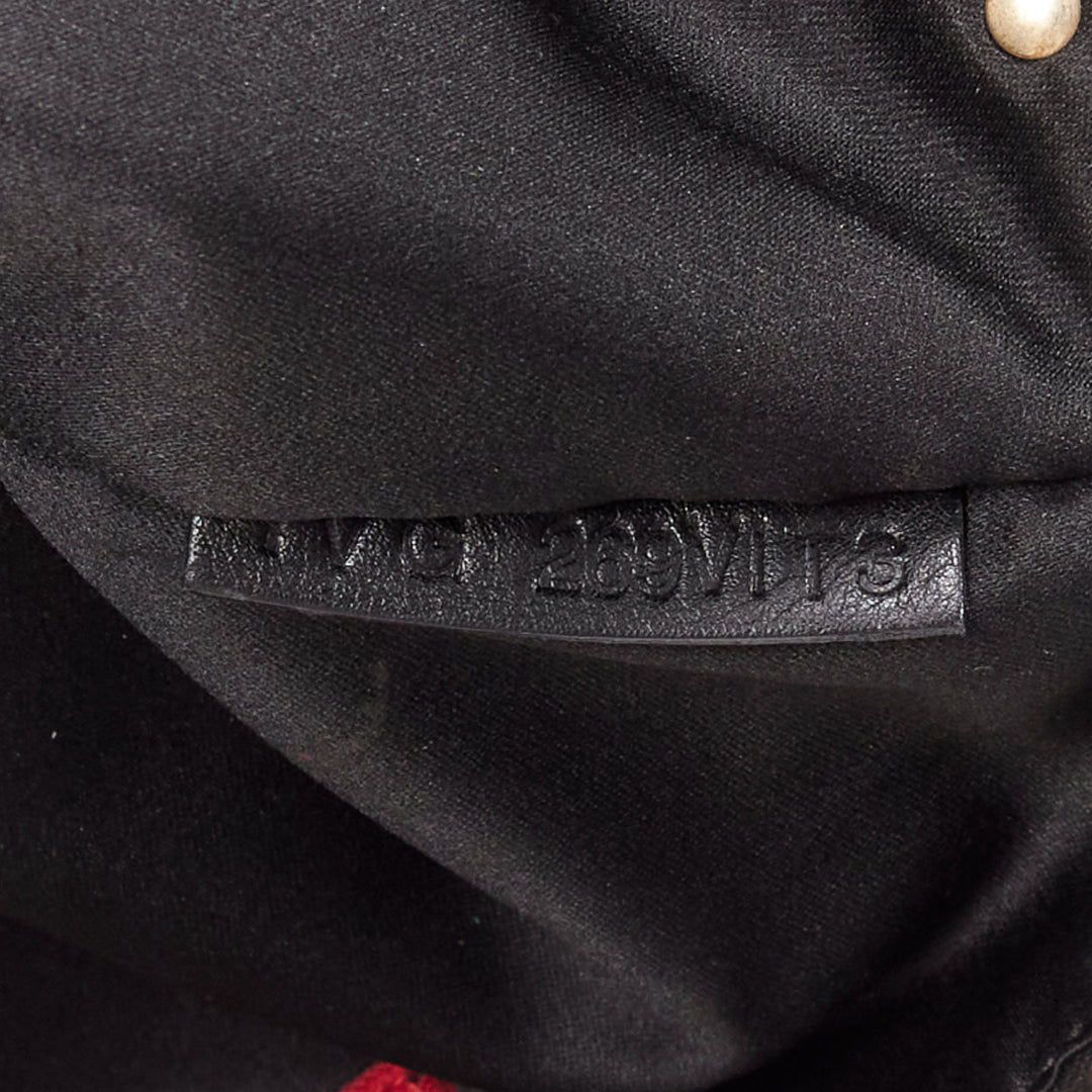 VALENTINO Rockstud black gold round studs logo triangle flat clutch bag