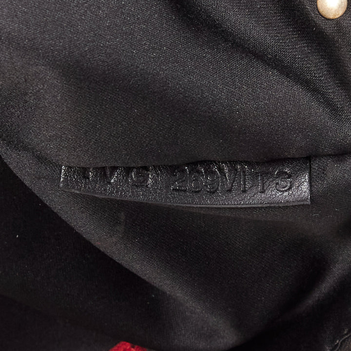 VALENTINO Rockstud black gold round studs logo triangle flat clutch bag