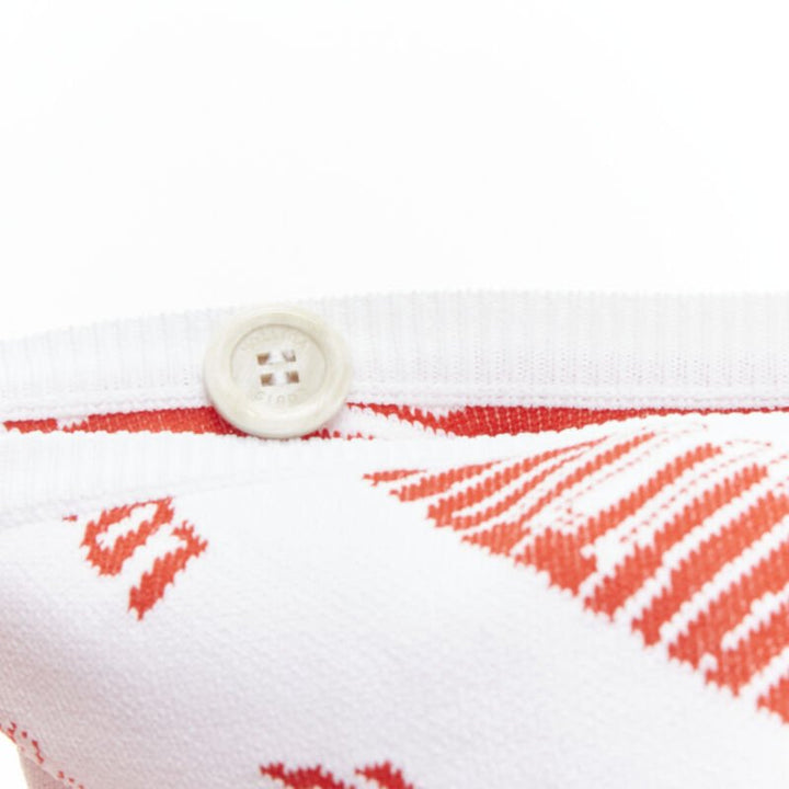 LOUIS VUITTON FORNASETTI 2021 white red logo jacquard nylon trim snood hood hat
