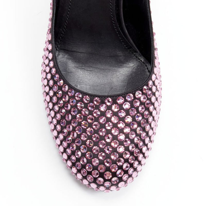 PRADA Rosa pink rhinestone crystal embellished pump EU37