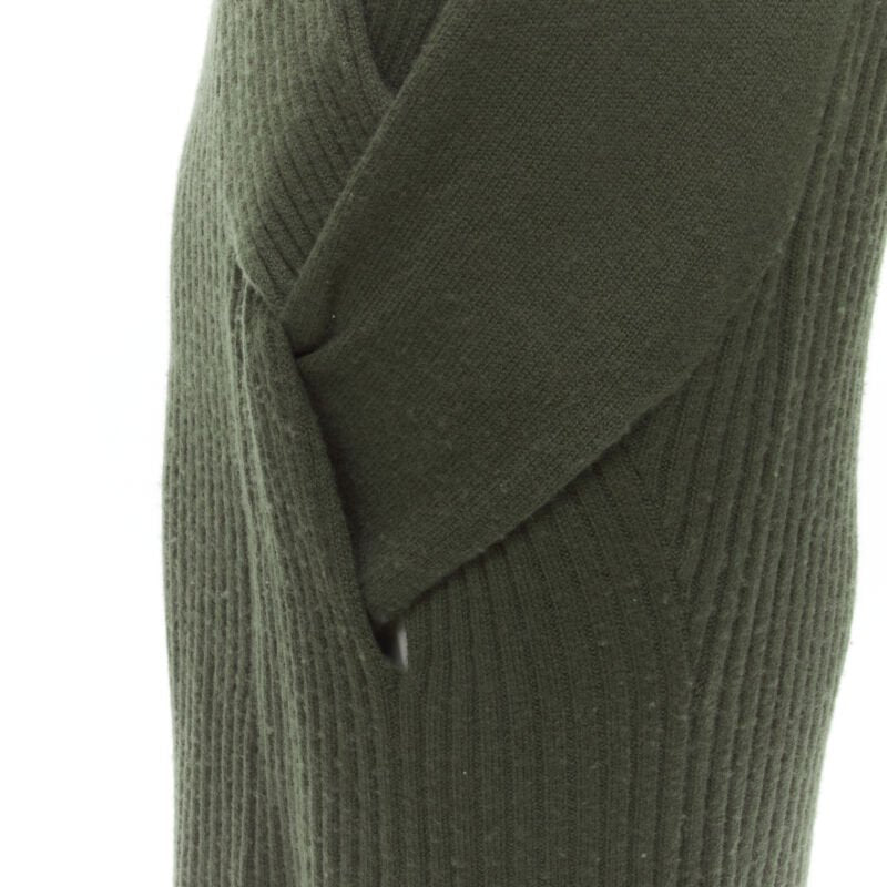 RAG & BONE 100% merino wool braid detail ribbed button side sweater dress S