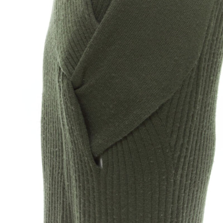RAG & BONE 100% merino wool braid detail ribbed button side sweater dress S