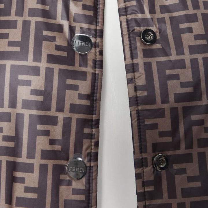 FENDI FILA reversible colorblocked silk Zucca monogram bomber jacket IT38 XS