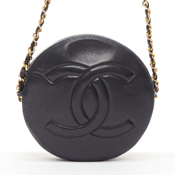 TIGER IN THE RAIN CHANEL Vintage I Love You applique round crossbody chain bag