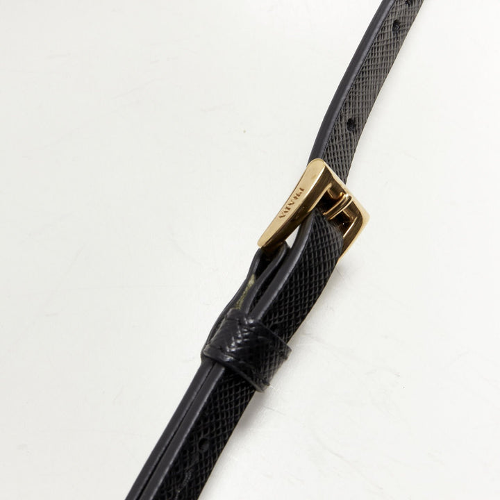 PRADA Symbole Triangle logo saffiano leather Ear Pod lanyard bag black red