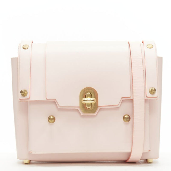 NIELS PEERAER Recycle pink Vegetable leather top handle half moon bag