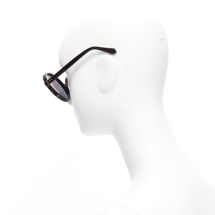 LINDA FARROW LFL671 Cat No.3 black round oversized bug eye sunglasses