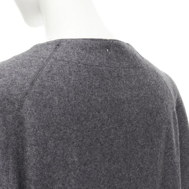 MIU MIU grey cashmere wool blend asymmetric button boxy coat IT38 XS