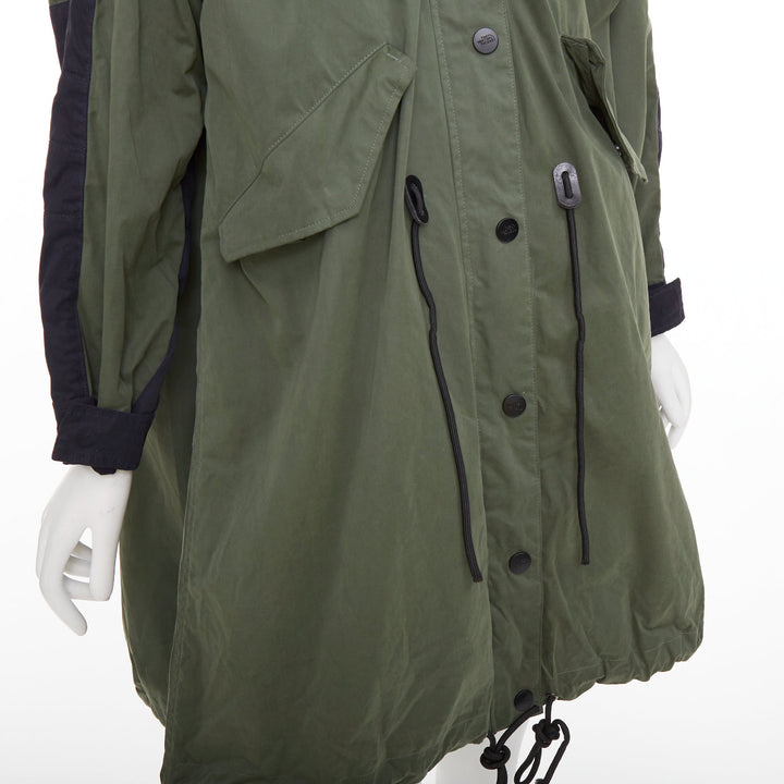 SACAI THE NORTH FACE 2017 Fishtail Mountain Parka green black anorak coat M