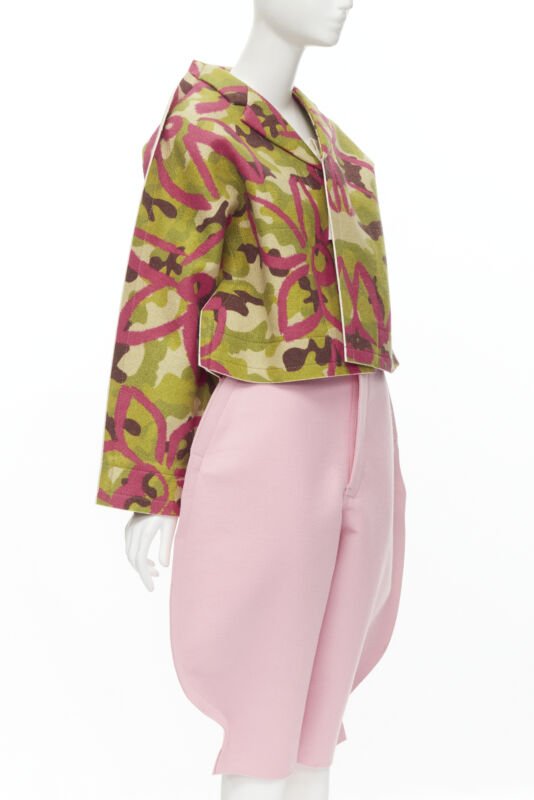 rare COMME DES GARCONS 2012 Runway 2D Flat Packed Doll green camo pink set S